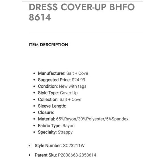 Salt & Cove white NWT size Small mini dress/ swim coverup - Picture 5 of 7